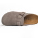 Birkenstock Boston Замшеві шльопанці Birkenstock (сірі)