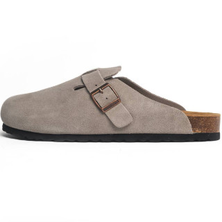 Birkenstock Boston Замшеві шльопанці Birkenstock (сірі)