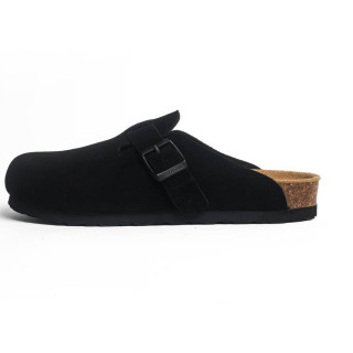 Birkenstock Boston Soft Footbed Velvet Leather сабо (Чорні)
