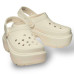 Крокси на платформі молочні Stomp Clog Bone 