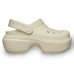 Крокси на платформі молочні Stomp Clog Bone 