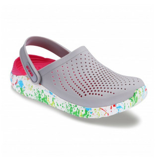 Крокси LiteRide™ Clog Pearl/White (КЛЯКСИ малиново-сірі) 