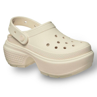 Крокси на платформі молочні Stomp Clog Bone 